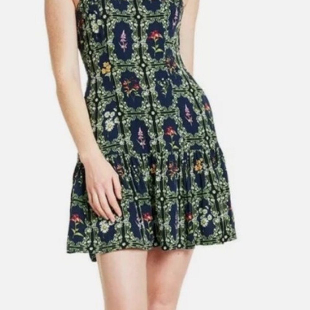 Agua Bendita Navy Floral Mini Dress - Picture 2 of 10